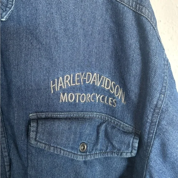 Harley-Davidson Dark Blue Snap Button Shirt - Picture 3 of 6
